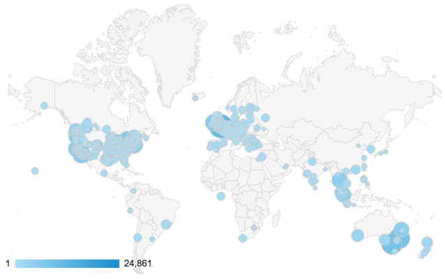 map of people who are interested in bike touring