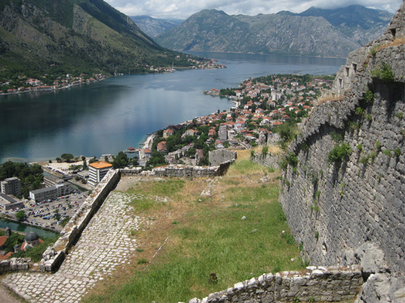 view from the top of kotor fortress