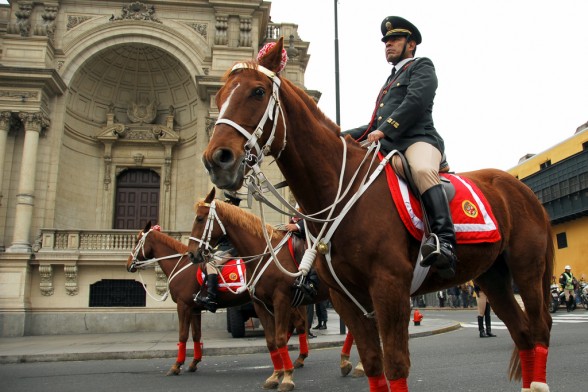 military peru man on horseback