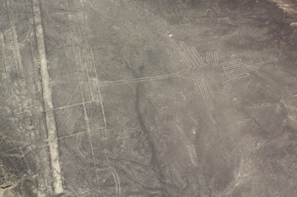 line drawing in seen from the air in nazca peru