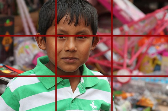 little boy knows the rule of thirds target the eyes and head