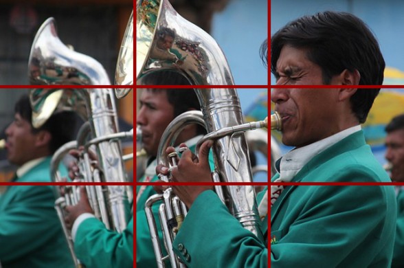 the rule of thirds on a trumpet player