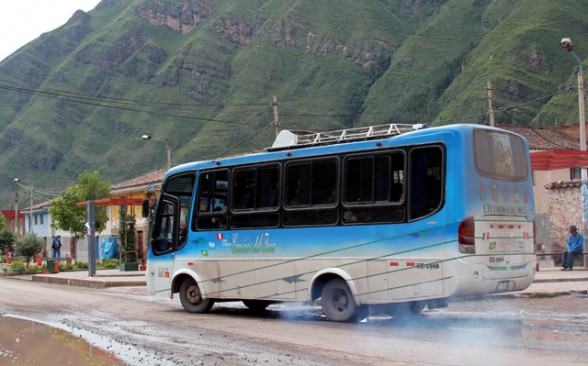 small peruvian bus in pisac