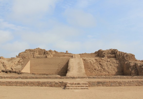 lima peru pachacamac adobe pyramid