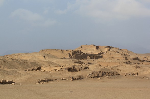 ancient adobe ruins near lima peru