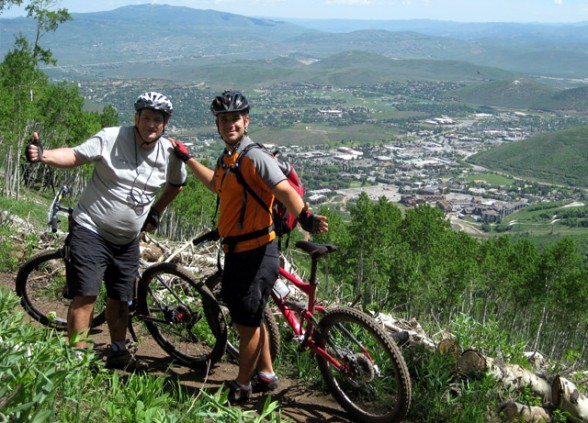 Bill and Jeff on Park City's Mid Mountain Bike trail