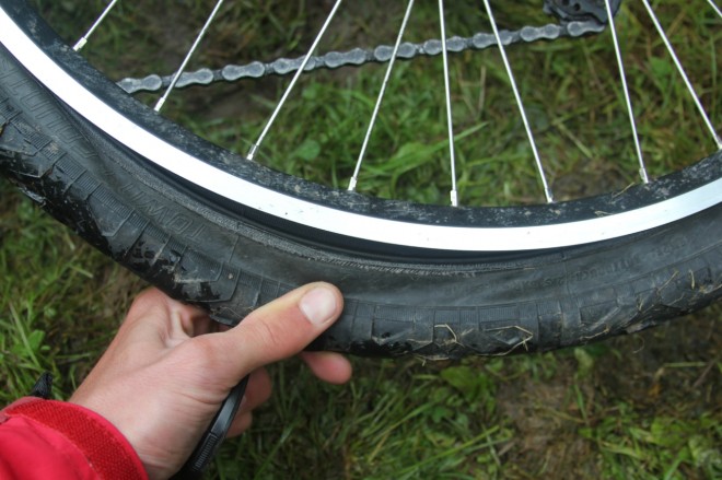 flat bicycle tire