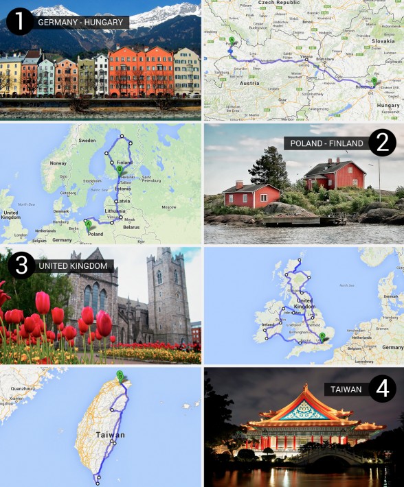 Bicycle Touring Pro 2014 route plans