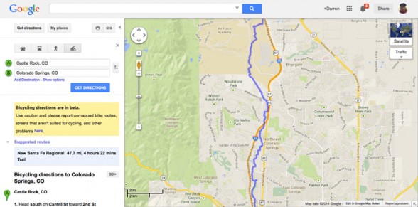 google bicycle maps