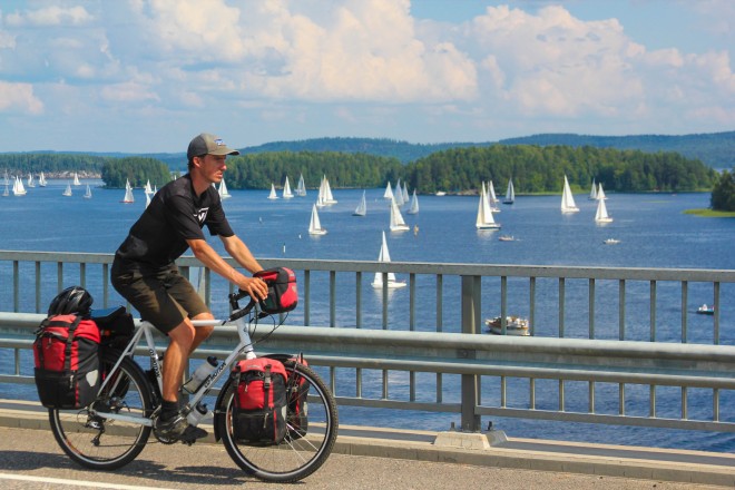 Lakes, saleboats and bicycles in Finland