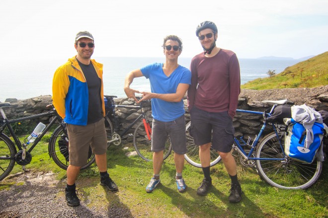 college boys on a bike tour in Ireland