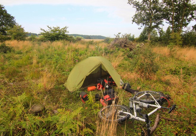 Bicycle campsite in Wales