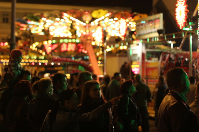 dark festival lights of oktoberfest carnival