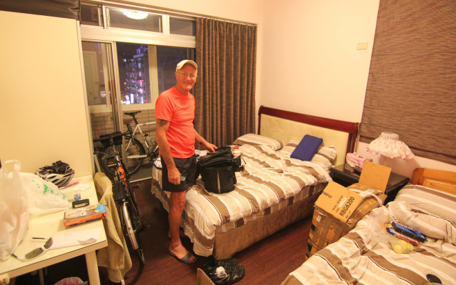 first day of a bike tour - staying at a hostel
