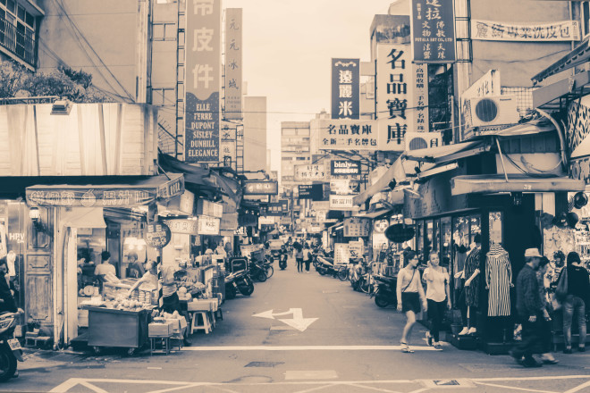 Taipei, Taiwan street vendors and businesses