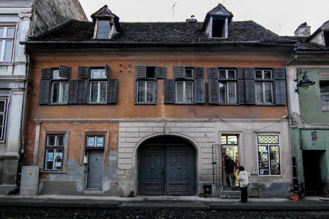old romanian house and store