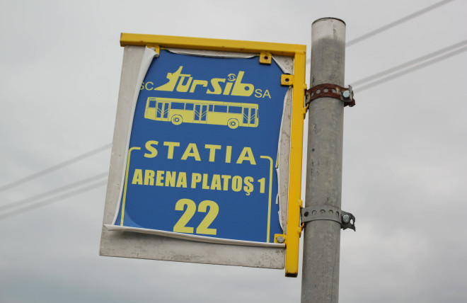 romanian bus stop sign