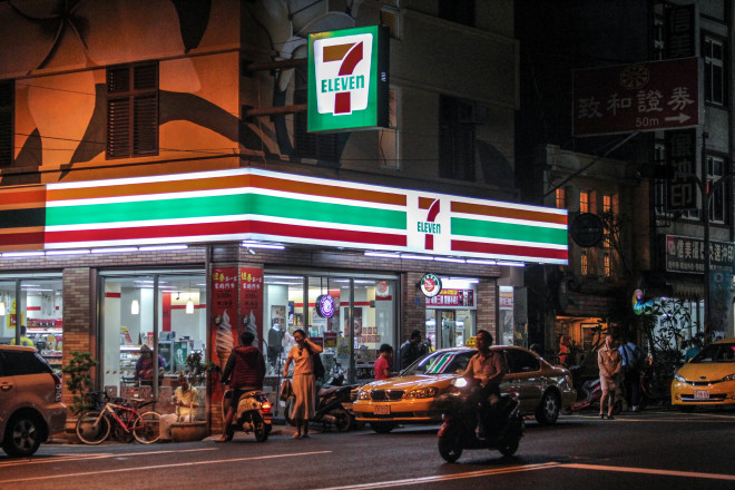 7-Eleven store in Taiwan at night