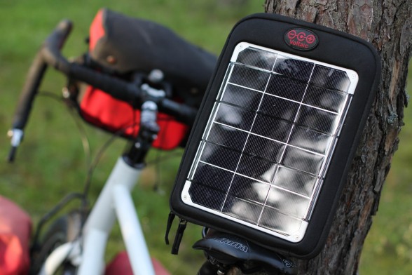 solar smartphone charger for bicycle touring