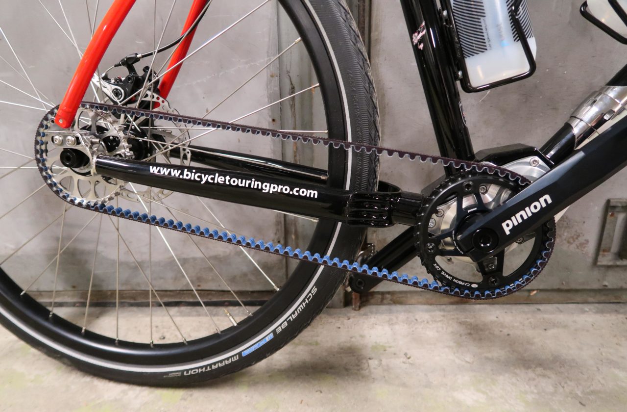 Gates carbon belt on Bicycle Touring Pro bike