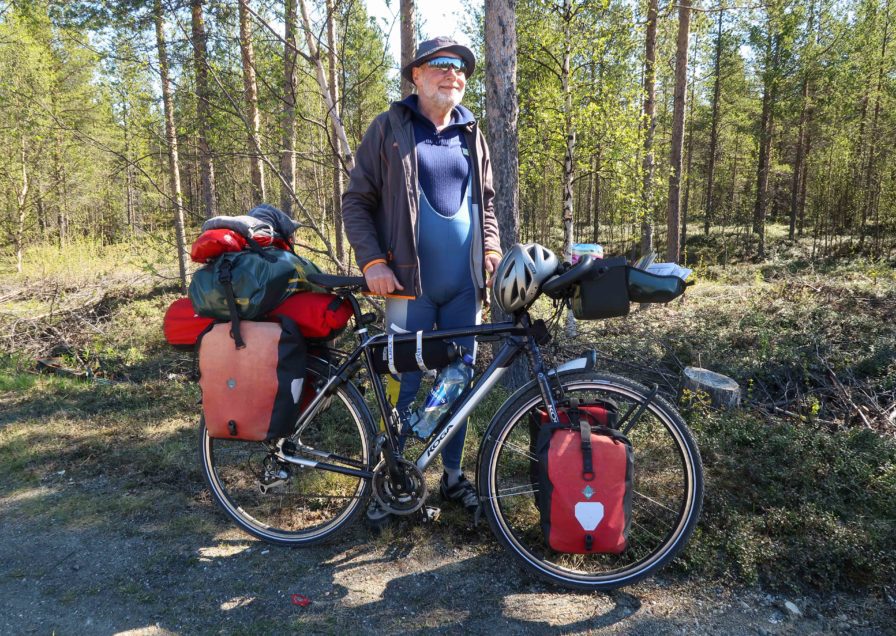 Retired German bicycle traveler