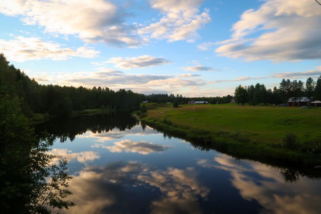 Åbyälv, Sweden river and clouds
