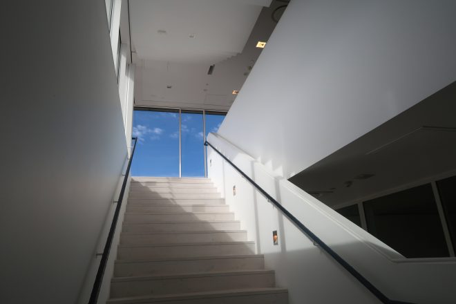 interior stairs of bildmuseet in Umea, Sweden