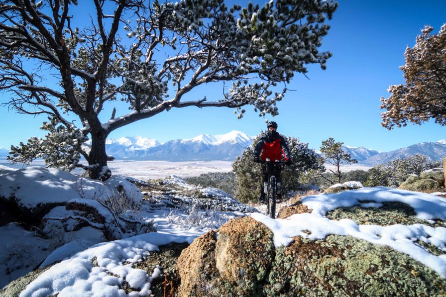 Mountain Biking in Buena Vista, Colorado in the winter