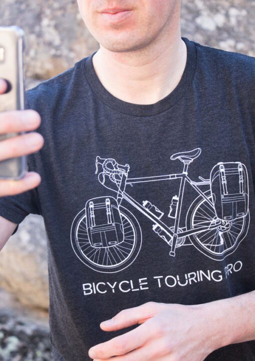 Fully-Loaded Touring Bicycle Selfie T-shirt