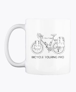 Touring Bicycle coffee/tea cup with handle on left side