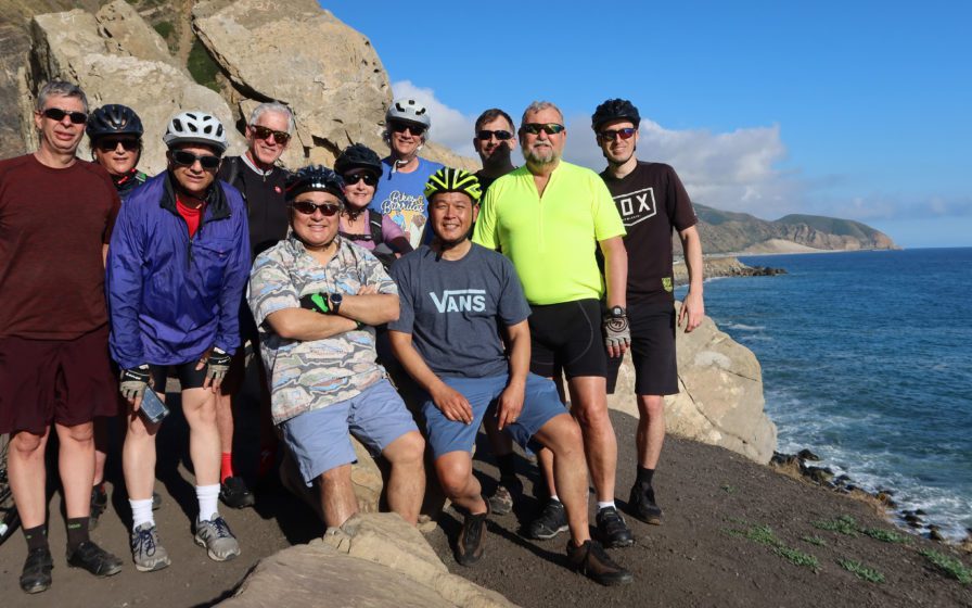 Bikes and Burritos 2020 Group Photo at Mugu Rock