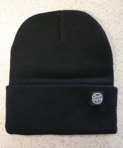 black bicycle touring beanie hat
