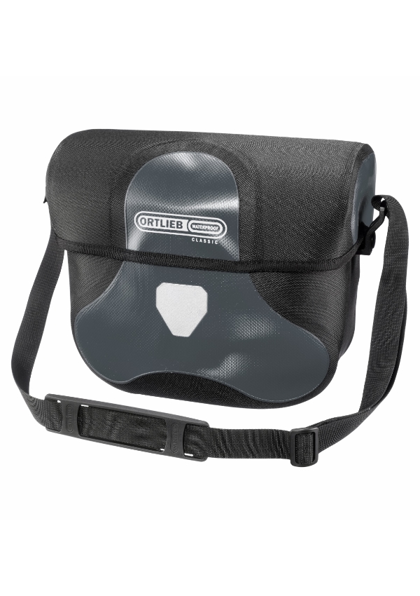 Black Ortlieb Classic Ultimate 6 waterproof handlebar bag for bicycle touring